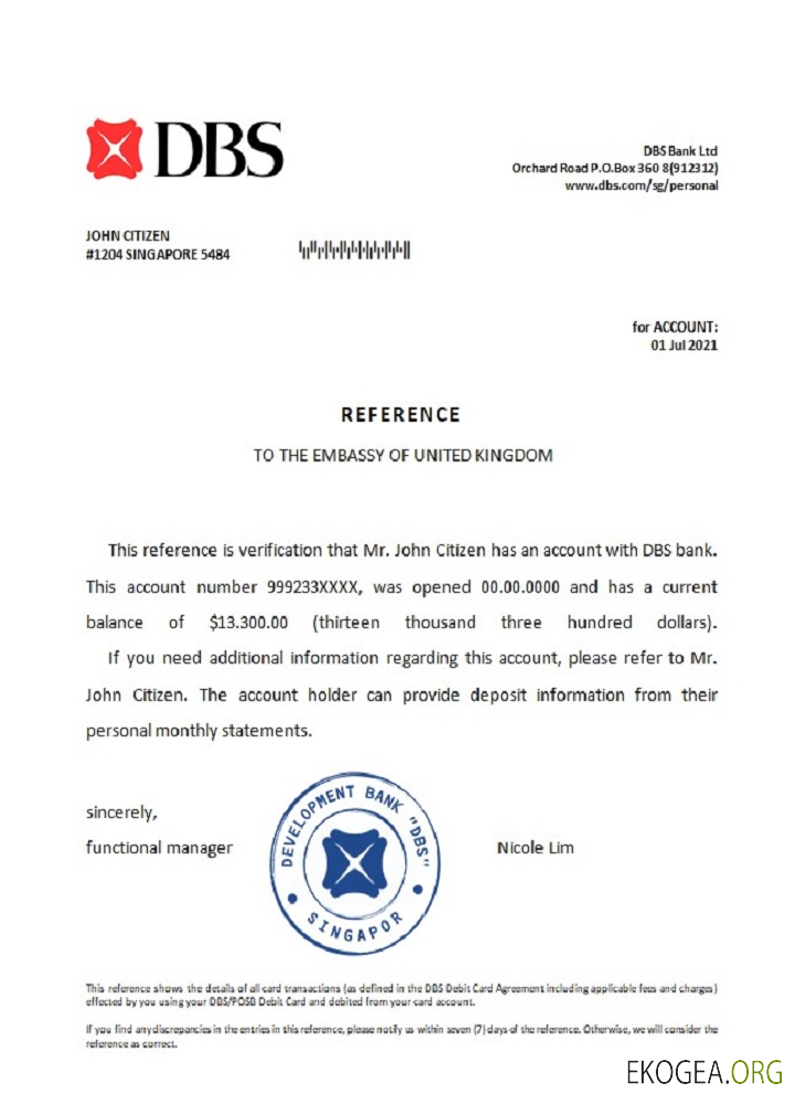 Singapour , DBS bank , reference